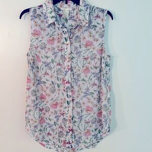 Floral sheer button-down top super cute for summer!